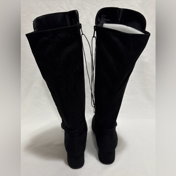 East 5th Womens 9M Black Surrey Block Heel Faux Suede Dress Boots Memory Foam - Picture 5 of 14